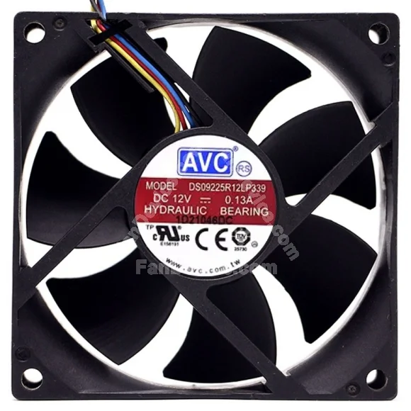 AVC DS09225R12LP339 12V 0.13A 4 Wires Axial Cooling Fan
