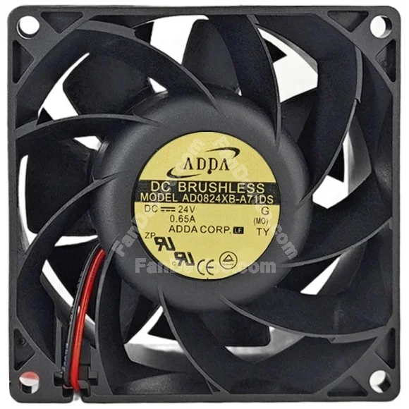 ADDA AD0824XB-A71DS 24V 0.65A 2 Wires Axial Cooling Fan