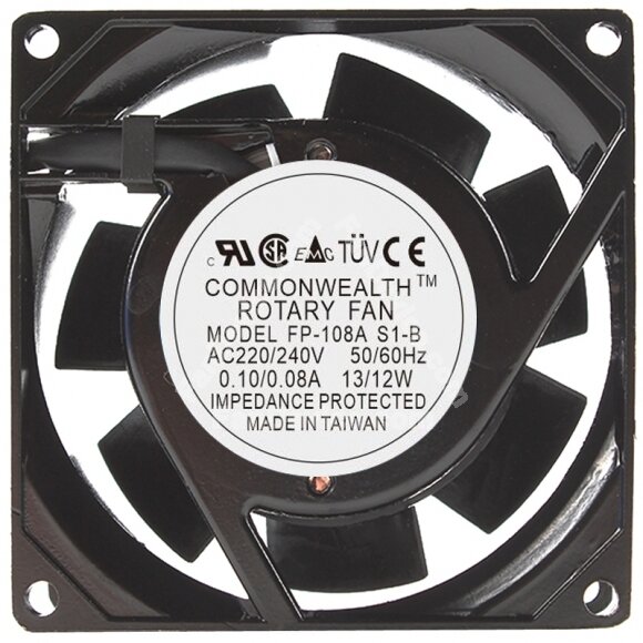 COMMONWEALTH FP-108A S1-B 220/240V 0.10/0.08A 13/12W Cooling Fan