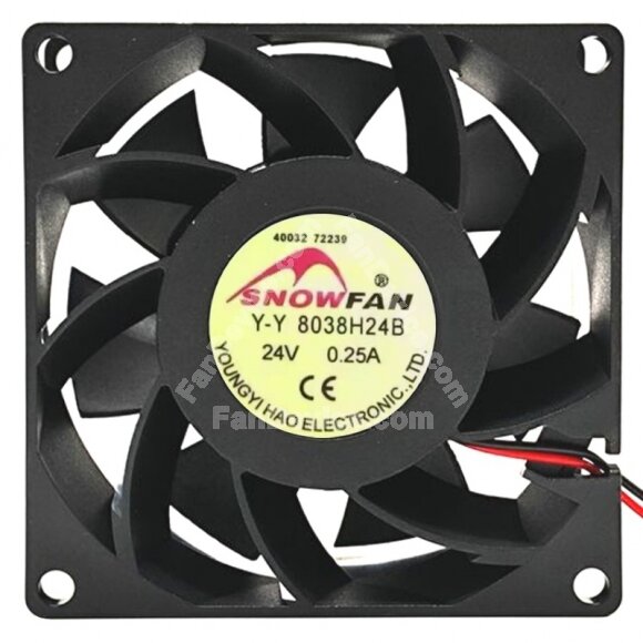 SNOWFAN Y-Y_8038H24B 24V 0.25A 2 Wires Axial Cooling Fan