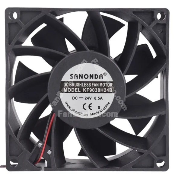 SANONDA KF9038H24B 24V 0.5A 2 Wires Axial Cooling Fan