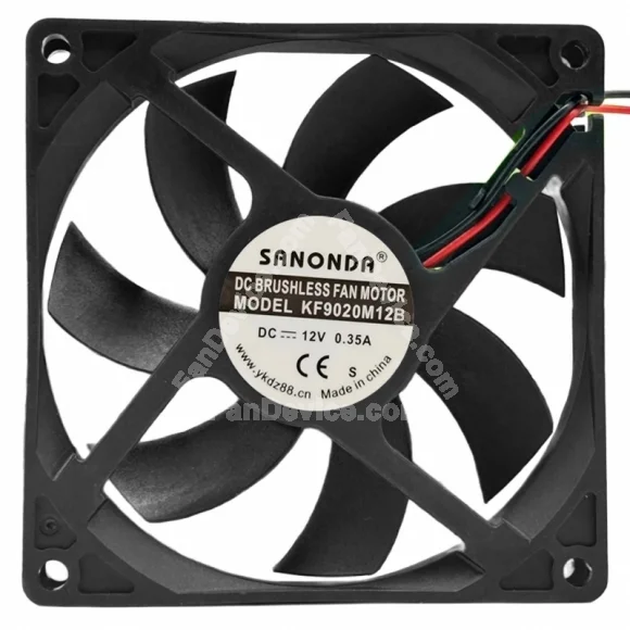 SANONDA KF9020M12B 12V 0.35A 2 Wires Axial Cooling Fan