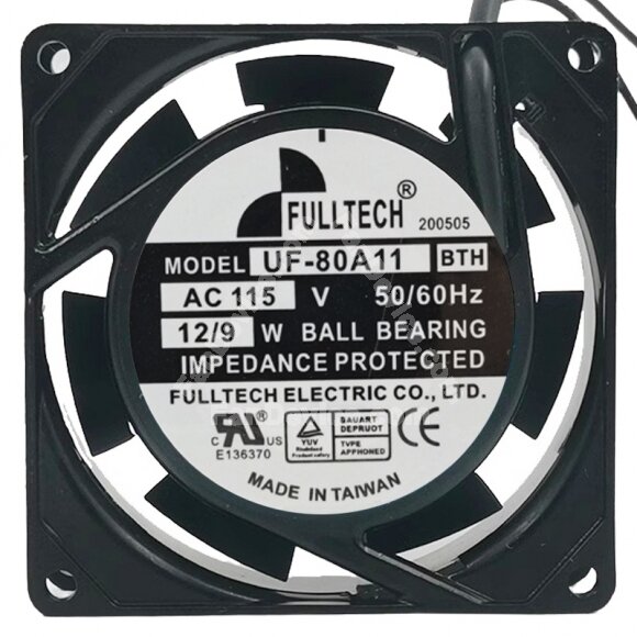 FULLTECH UF-80A11 BTH 115V 12/9W 2 Wires Axial Cooling Fan