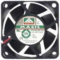 Magic MGA6024ZB-O25 24V 0.22A 2 Wires Axial Cooling Fan