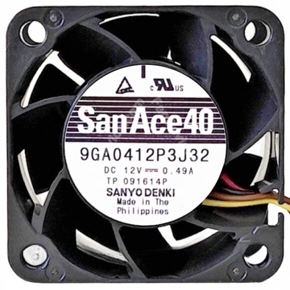 Sanyo 9GA0412P3J32 12V 0.49A 4 Wires Axial Cooling Fan