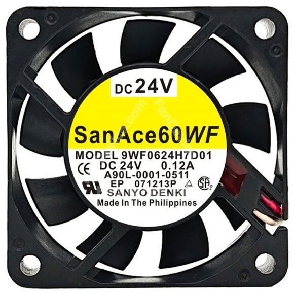 Sanyo 9WF0624H7D01 A90L-0001-0511 24V 0.12A Cooling Fan