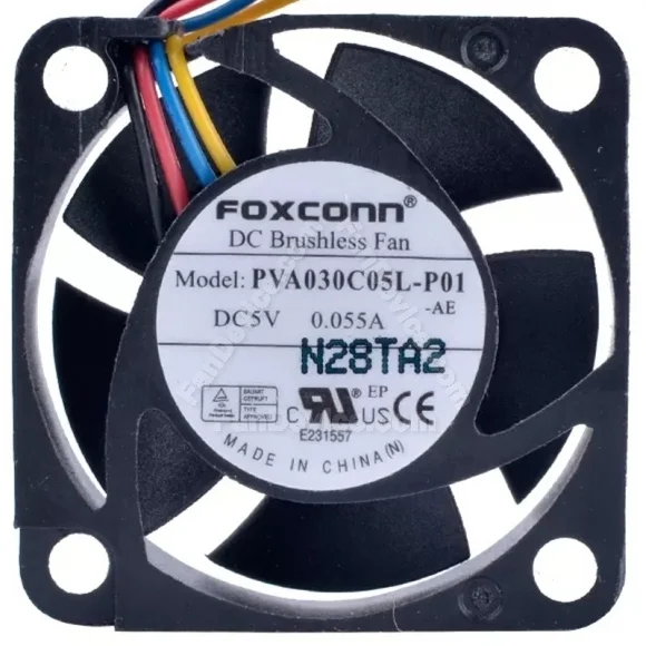 Foxconn PVA030C05L-P01 5V 0.055A 4 Wires DC Brushless PWM Cooling Fan
