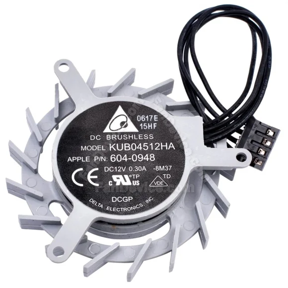 Delta KUB04512HA 604-0948 DC 12V 0.30A 4 Wires Cooling Fan