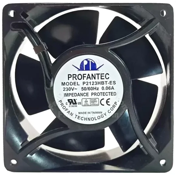 PROFANTEC P2123HBT-ES 230V 0.06A 2 Wires Impedance Protected Cooling Fan