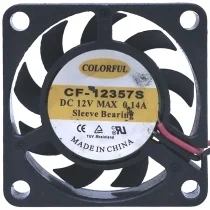 COLORFUL CF-12357S 12V MAX 0.14A 2 Wires Sleeve Bearing Cooling Fan