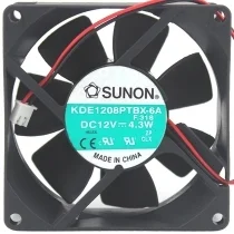 Sunon KDE1208PTBX-6A DC 12V 4.3W 2 Wires Axial Cooling Fan