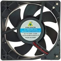 XING XIN DA XXD1202524ECB 110-240V 0.03A 2 Wires EC Brushless Cooling Fan