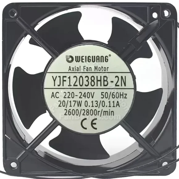 WEIGUANG YJF12038HB-2N 220-240V 0.13/0.11A 20/17W 2 Wires Cooling Fan