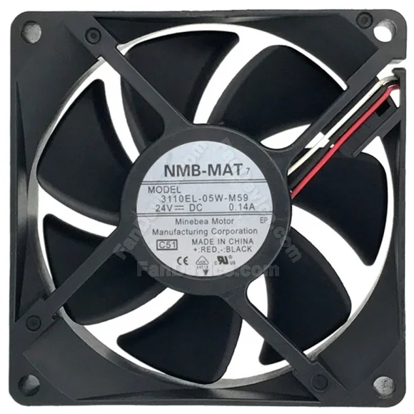 NMB 3110EL-05W-M59 DC 24V 0.14A 3 Wires Axial Cooling Fan