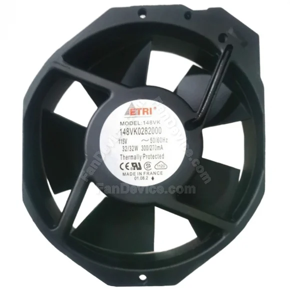ETRI 148VK0282000 115V 300/270mA 32/32W Thermally Protected Cooling Fan