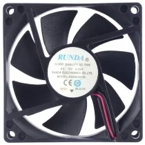 RUNDA RS8025S12L DC 12V 0.20A 2 Wires Axial Cooling Fan