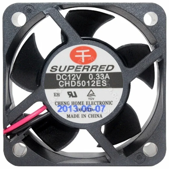 SuperRed CHD5012ES DC 12V 0.33A 2 Wires Axial Cooling Fan