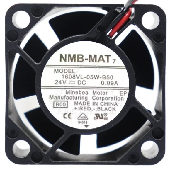 NMB-MAT 1608VL-05W-B50 DC 24V 0.09A 2 Wires Axial Cooling Fan