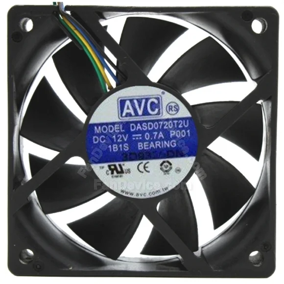 AVC DASD0720T2U DC 12V 0.7A 4 Wires Ball Bearing Axial Cooling Fan