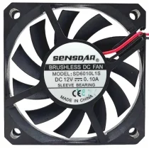 SENSDAR SD6010L1S 12V 0.10A 2 Wires Sleeve Bearing Cooling Fan