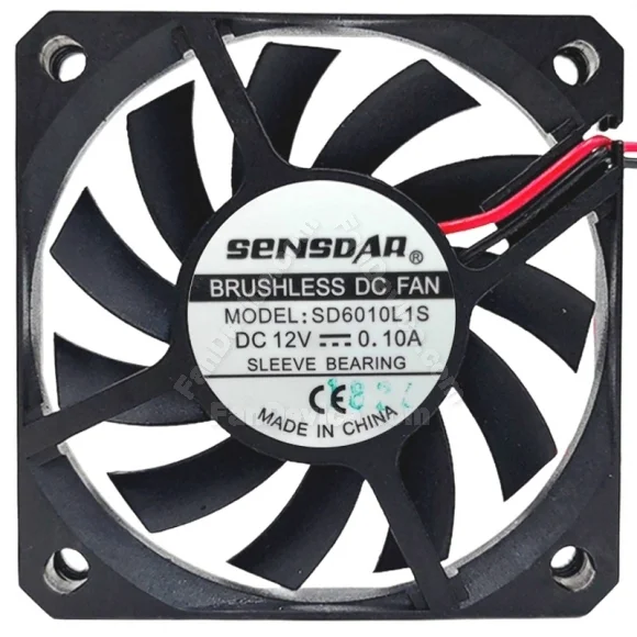 SENSDAR SD6010L1S 12V 0.10A 2 Wires Sleeve Bearing Cooling Fan