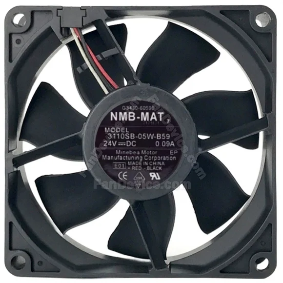 NMB-MAT 3110SB-05W-B59 DC 24V 0.09A 3 Wires Axial Cooling Fan