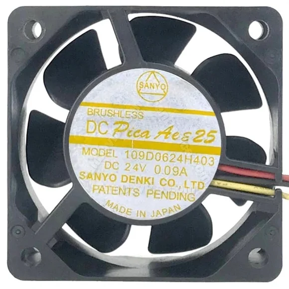 Sanyo 109D0624H403 24V 0.09A DC Brushless 3 Wires Axial Cooling Fan