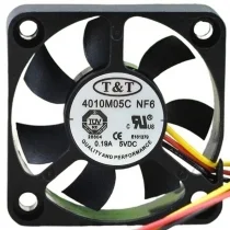 T&T 4010M05C NF6 DC 5V 0.19A 3 Wires Axial Cooling Fan