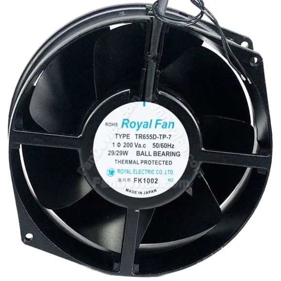 Royal Fan TR655D-TP-7 200V 29/29W Ball Bearing Thermally Protected Cooling Fan