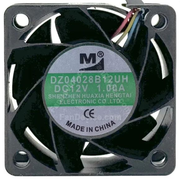 YM DZ04028B12UH DC 12V 1.00A 4 Wires PWM Axial Cooling Fan