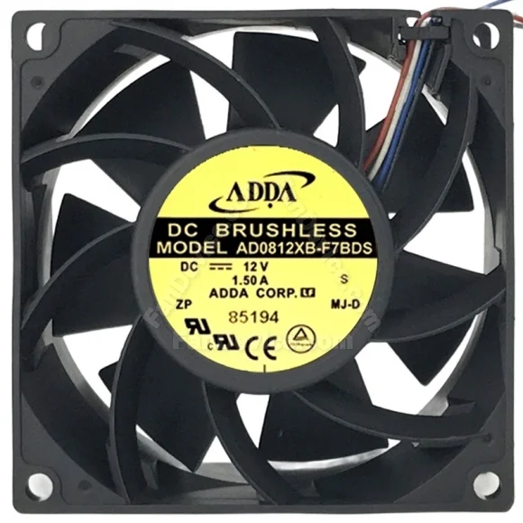ADDA AD0812XB-F7BDS 12V 1.50A 4 Wires DC Brushless PWM Cooling Fan