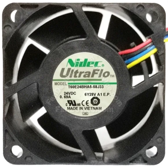 Nidec T60E24BHA5-58J33 DC 24V 0.69A 4 Wires Axial Cooling Fan