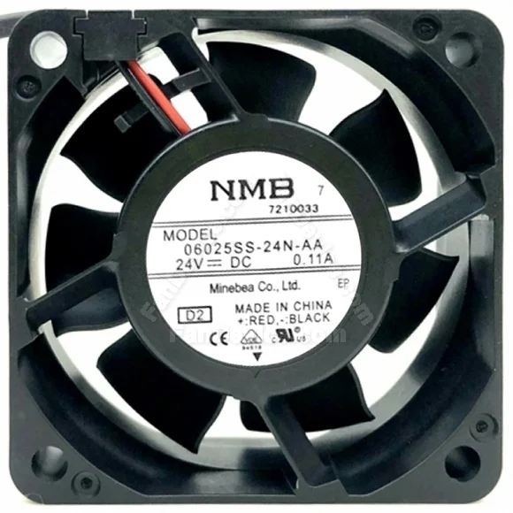 NMB 06025SS-24N-AA DC 24V 0.11A 2 Wires Axial Cooling Fan