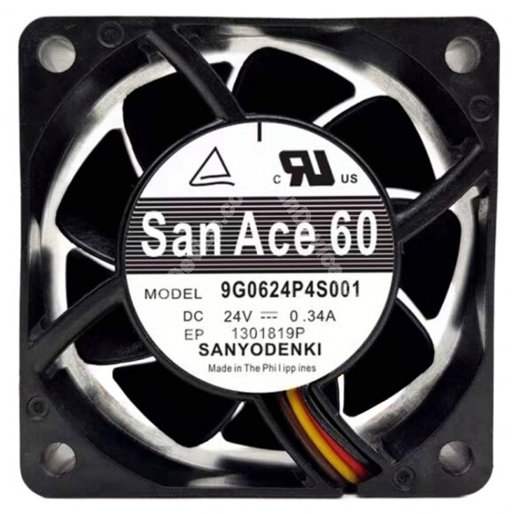 Sanyo Denki 9G0624P4S001 DC 24V 0.34A 4 Wires PWM Axial Cooling Fan