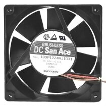 Sanyo Denki 109P1224HJ1D31 DC 24V 0.31A 2 Wires / 3 Wires / 4 Wires Axial Cooling Fan