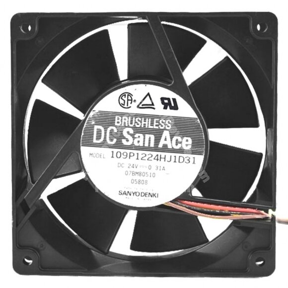 Sanyo Denki 109P1224HJ1D31 DC 24V 0.31A 2 Wires / 3 Wires / 4 Wires Axial Cooling Fan