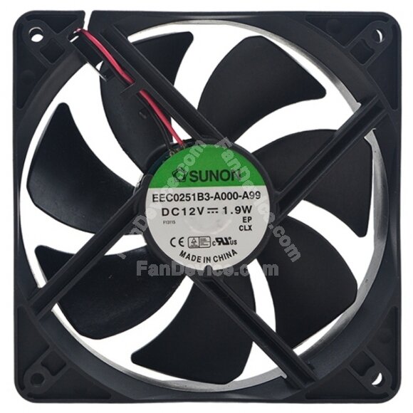 Sunon EEC0251B3-A000-A99 DC 12V 1.9W 2 Wires 12025 Axial Cooling Fan