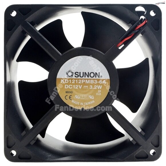 Sunon KDE1212PMB3-6A DC 12V 3.2W 3 Wires 12038 Axial Cooling Fan