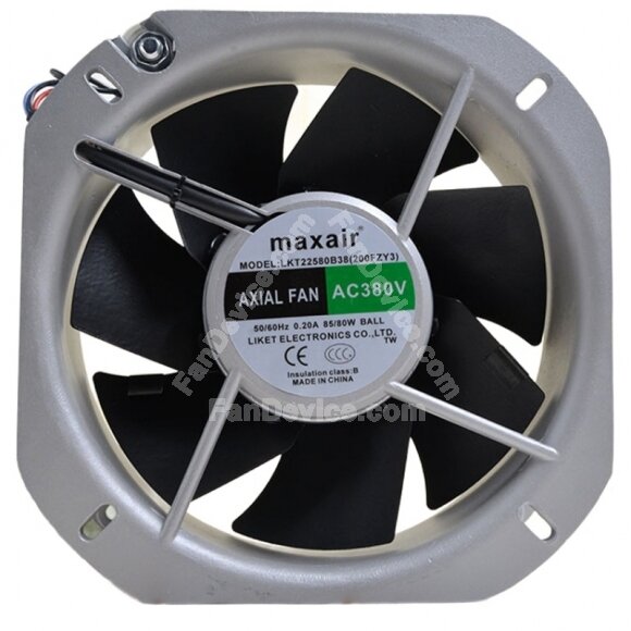 Maxair LKT22580B38 AC 380V 0.20A 85/80W 2 Wires Axial Cooling Fan