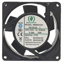MUTUAL M088AA2H AC 220V-240V 0.08A 18W Sleeve Bearing Impedance Protected Fan