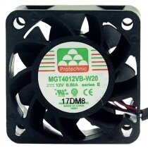 Protechnic MGT4012VB-W20 DC 12V 0.50A 4 Wires 4020 Axial Cooling Fan
