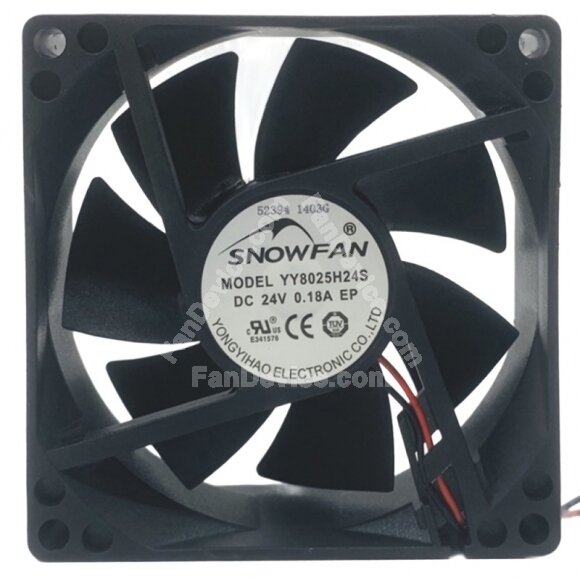 SNOWFAN YY8025H24S DC 24V 0.18A 2 Wires Axial Cooling Fan
