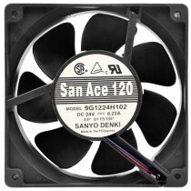 Sanyo Denki 9G1224H102 DC 24V 0.22A 2 Wires Axial Cooling Fan
