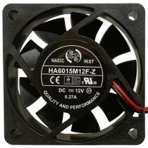 ONG HUA HA6015M12F-Z DC 12V 0.27A 2 Wires Axial Cooling Fan