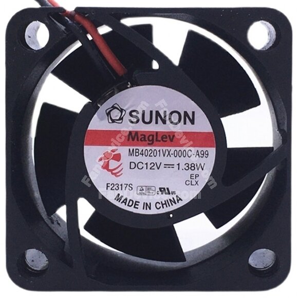 Sunon Maglev MB40201VX-000C-A99 DC 12V 1.38W 2 Wires Axial Cooling Fan