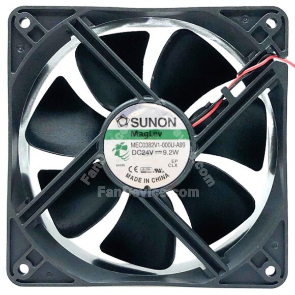 Sunon Maglev MEC0382V1-000U-A99 DC 24V 9.2W 2 Wires Axial Cooling Fan