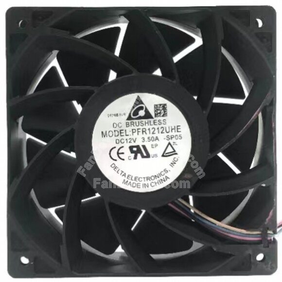 Delta PFR1212UHE DC 12V 3.50A 4 Wires DC Brushless Axial Cooling Fan