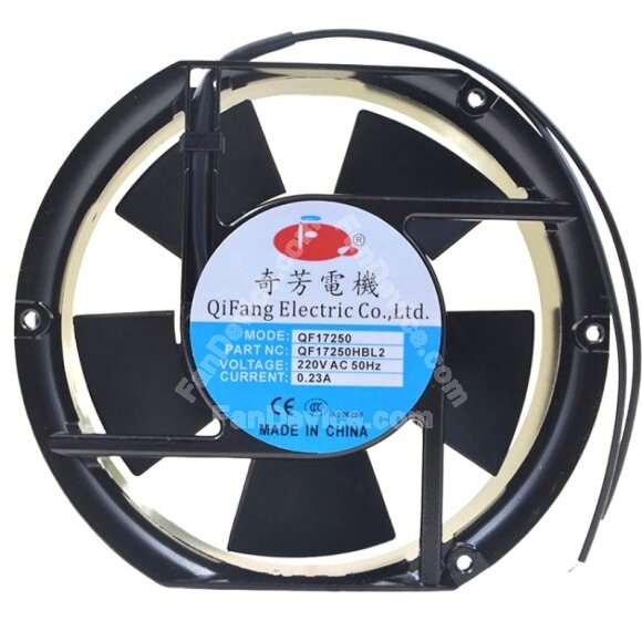 QF QF17250HBL2 AC 220V 0.23A 2 Wires Axial Cooling Fan