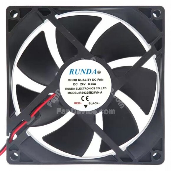 RUNDA RS9225B24VH-A DC 24V 0.25A 2 Wires Axial Cooling Fan