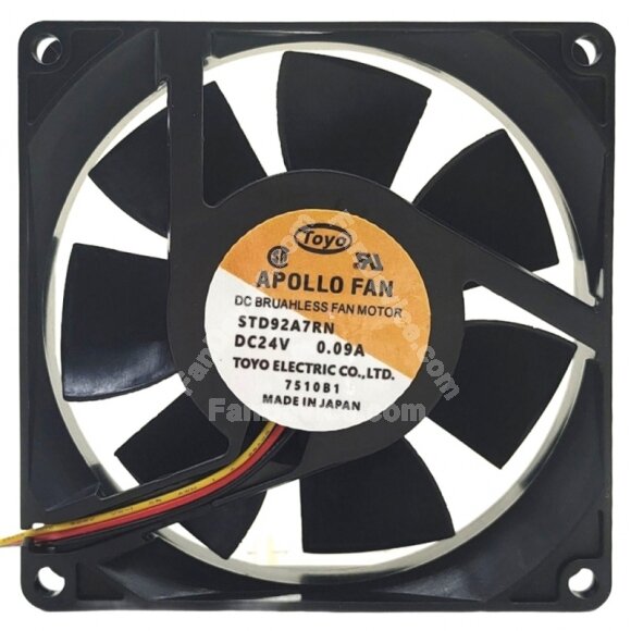 APOLLO FAN STD92A7RN 24V 0.09A 3 Wires DC Brushless Axial Cooling Fan